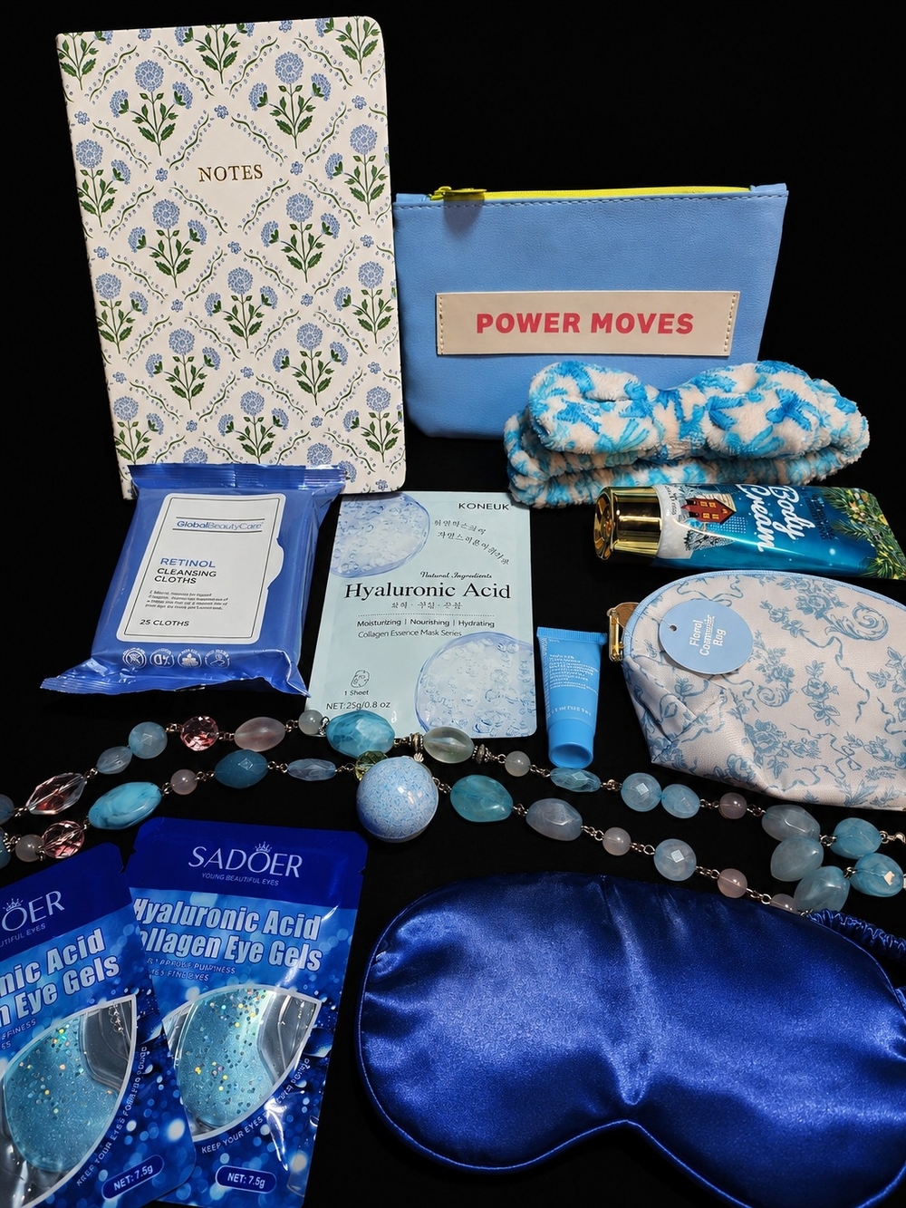 Blue Spa & Self-Care Beauty Bundle | Skincare, Accessories & Pampering Treats